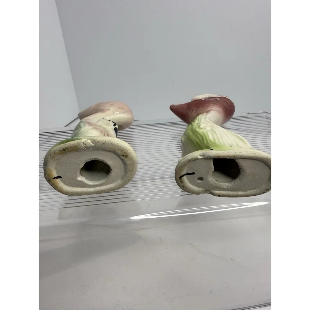Vintage Ceramic Flamingo Figurine Pair Mid Century, Florida Souvenir Decor